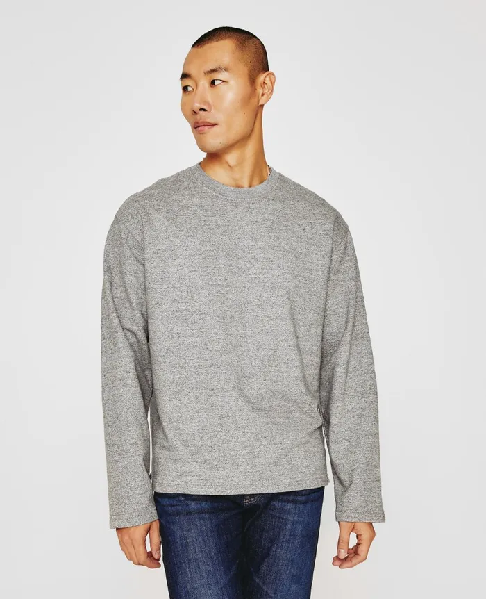 Liam Crew Heather Grey Men AG Jeans Tees