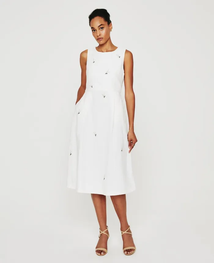 Libby Dress Eb Super Bloom White Linen Women AG Jeans Dresses and More