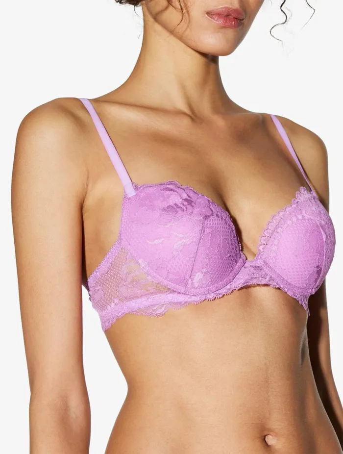 Lilac Rose Lace Pushup Bra Lingerie La Perla Padded