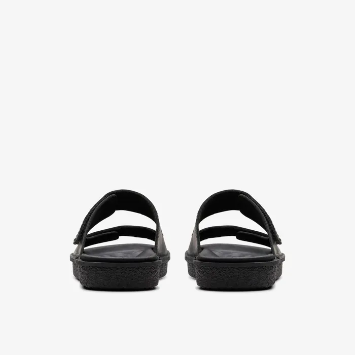 Litton Strap Black Leather Men Clarks Sandals and Flip Flops