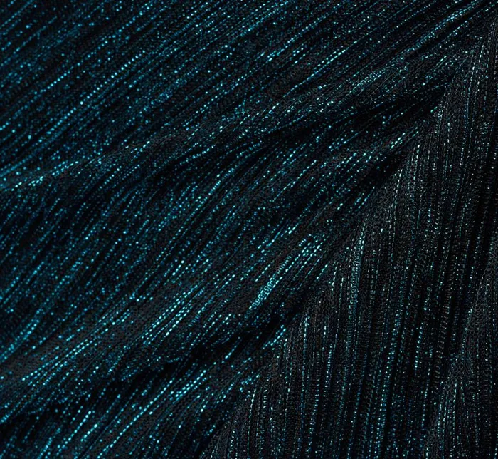 Long Dresses Womens Adrianna Papell Metallic Crinkled Mesh Draped Long Gown In Teal Sapphire