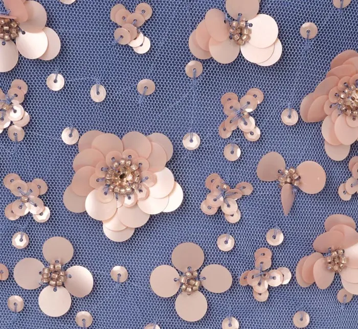 Long Dresses Womens Adrianna Papell Off Shoulder Dress With Floral Embellishment In French Blue Coral