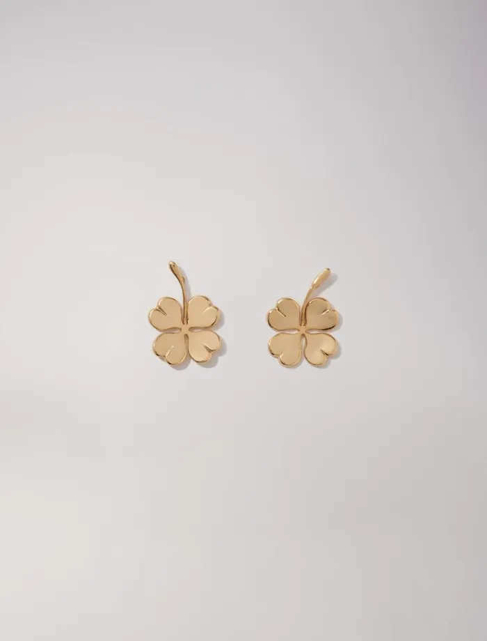 Maje Jewelry Womens Shamrock Earrings Gold