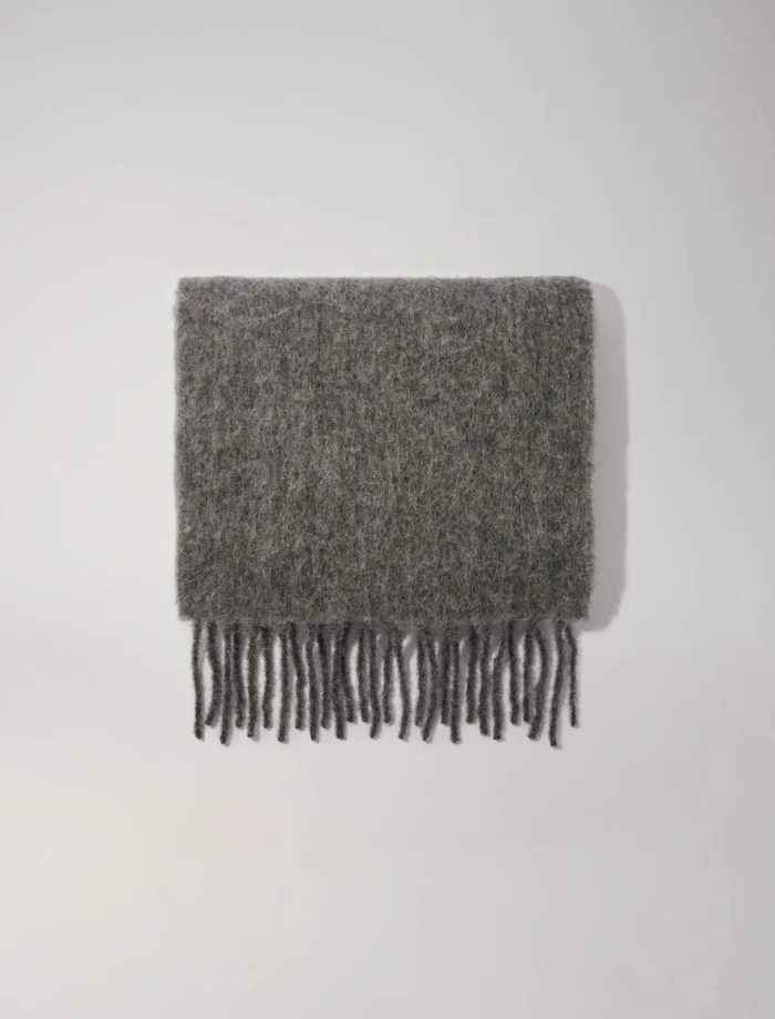 Maje Scarves and Ponchos Womens Alpaca Blend Scarf Anthracite