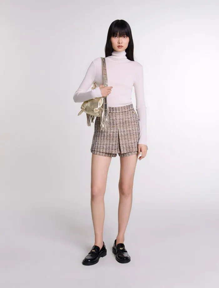 Maje Skirts and Shorts Womens Tweed Skort Brown