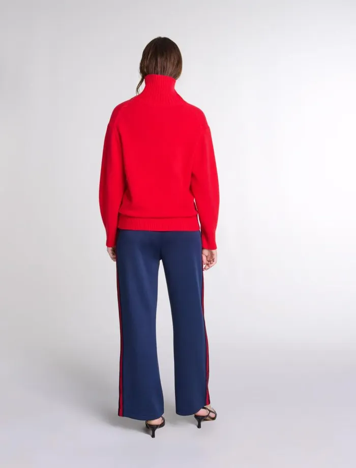 Maje Sweaters and Cardigans Womens Highneck Cashmere Jumper Red