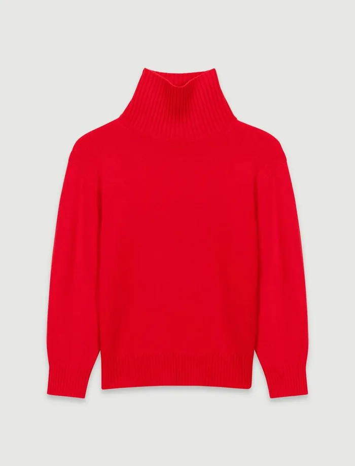 Maje Sweaters and Cardigans Womens Highneck Cashmere Jumper Red