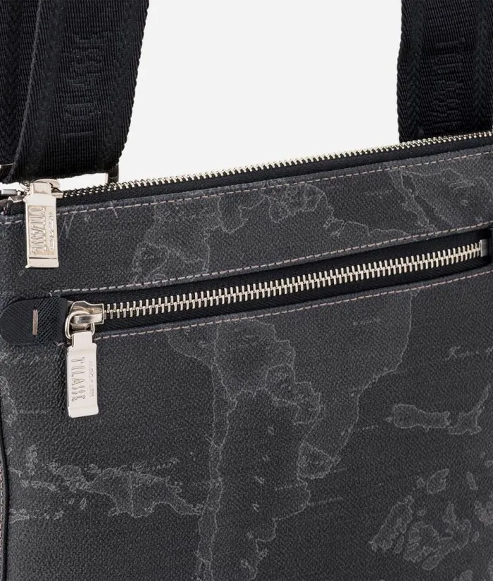Man Crossbody and Messenger Bags Alviero Martini Geo Black Medium Crossbody Bag