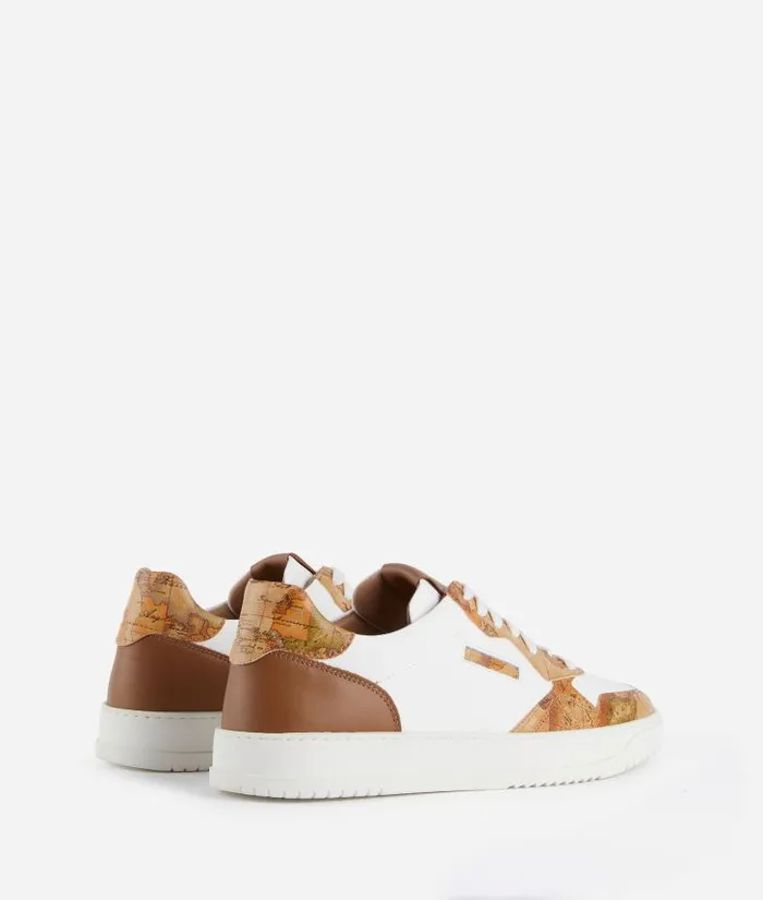 Man Sneakers and Ankle Boots Alviero Martini Smooth Leather Sneakers With Geo Classic Details White