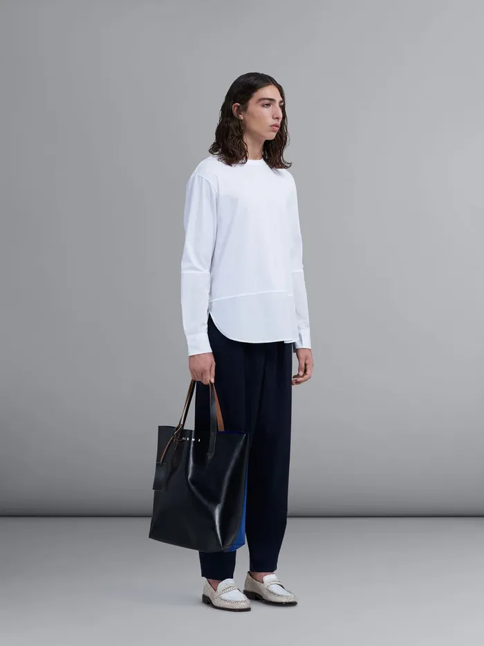 Marni Bio Cotton Jersey And Poplin Tshirt Lily White Mens Sweatshirts and Tshirts Marni Bio Cotton Jersey And Poplin Tshirt Lily White Mens Sweatshirts and Tshirts
