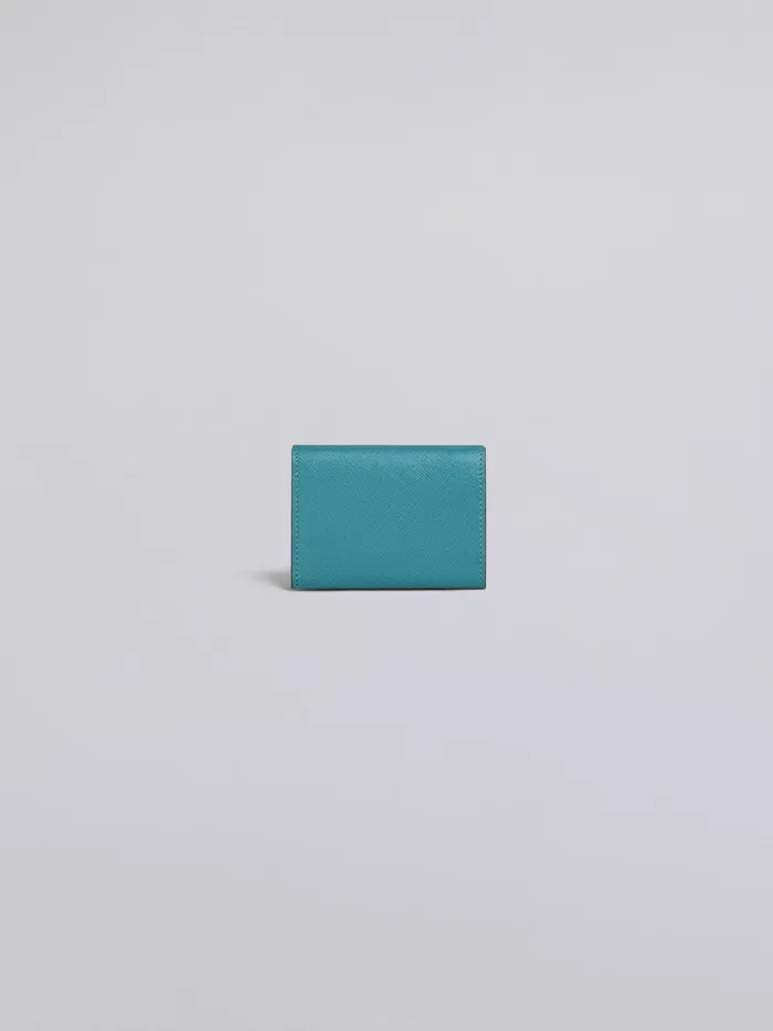 Marni Blue Grey And Red Saffiano Leather Trifold Wallet Vivid Blu Womens Wallets and Small Leather Goods Marni Blue Grey And Red Saffiano Leather Trifold Wallet Vivid Blu Womens Wallets and Small Leather Goods