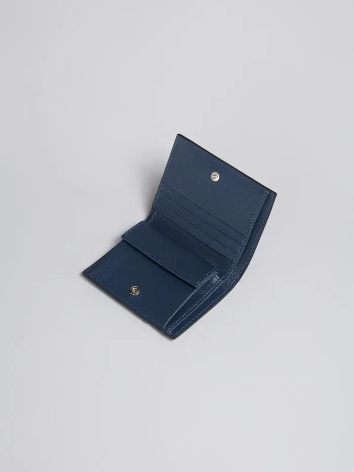 Marni Blue Saffiano Leather Bifold Wallet Orion Blue Mens Wallets and Small Leather Goods Marni Blue Saffiano Leather Bifold Wallet Orion Blue Mens Wallets and Small Leather Goods