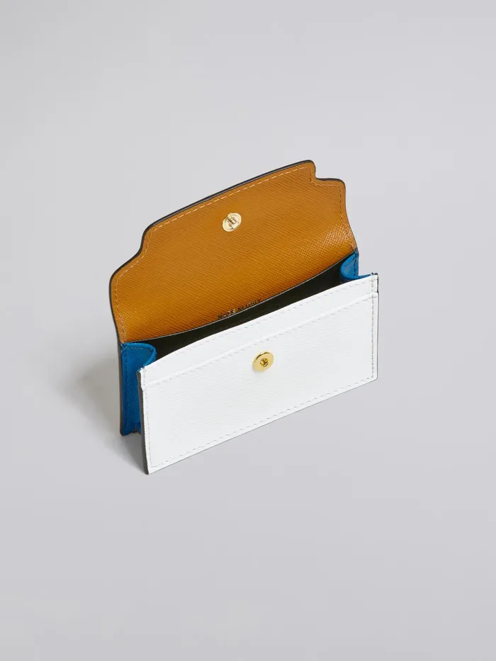 Marni Brown White And Blue Saffiano Business Card Case Dijon Womens Wallets and Small Leather Goods Marni Brown White And Blue Saffiano Business Card Case Dijon Womens Wallets and Small Leather Goods