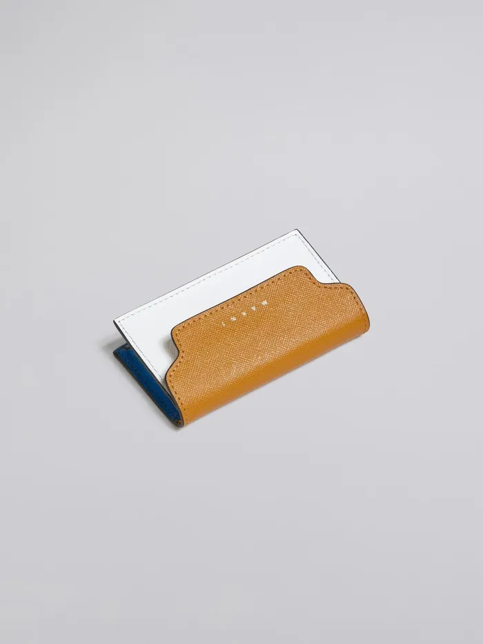 Marni Brown White And Blue Saffiano Business Card Case Dijon Womens Wallets and Small Leather Goods Marni Brown White And Blue Saffiano Business Card Case Dijon Womens Wallets and Small Leather Goods