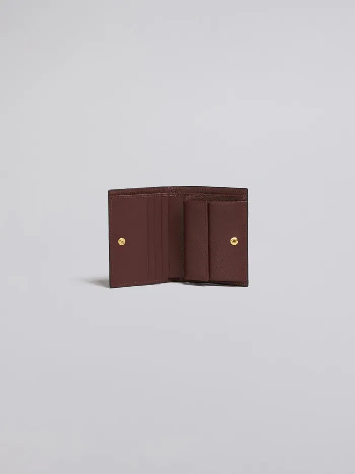 Marni Burgundy Saffiano Leather Bifold Wallet Wild Cherry Womens Wallets and Small Leather Goods Marni Burgundy Saffiano Leather Bifold Wallet Wild Cherry Womens Wallets and Small Leather Goods