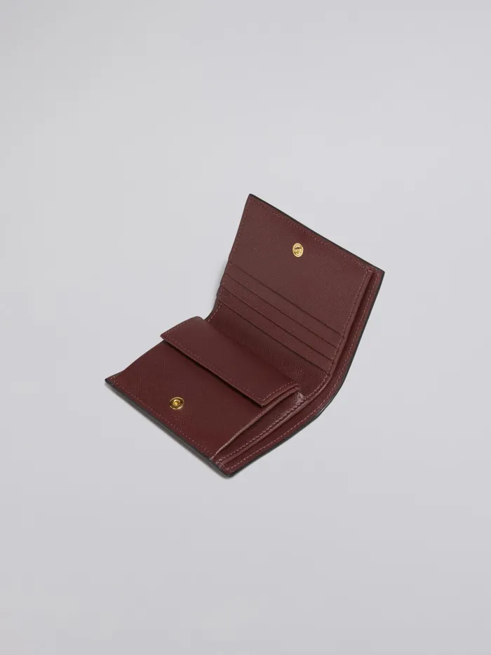 Marni Burgundy Saffiano Leather Bifold Wallet Wild Cherry Womens Wallets and Small Leather Goods Marni Burgundy Saffiano Leather Bifold Wallet Wild Cherry Womens Wallets and Small Leather Goods