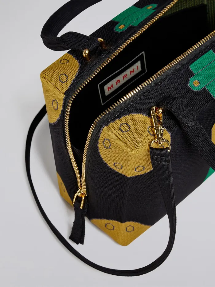 Marni Cubic Bag In Trompel039il Jacquard Black Womens Handbags Marni Cubic Bag In Trompel039il Jacquard Black Womens Handbags