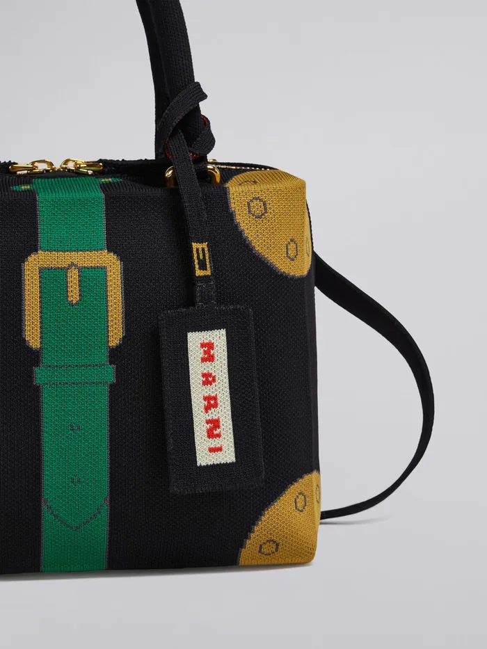 Marni Cubic Bag In Trompel039il Jacquard Black Womens Handbags Marni Cubic Bag In Trompel039il Jacquard Black Womens Handbags