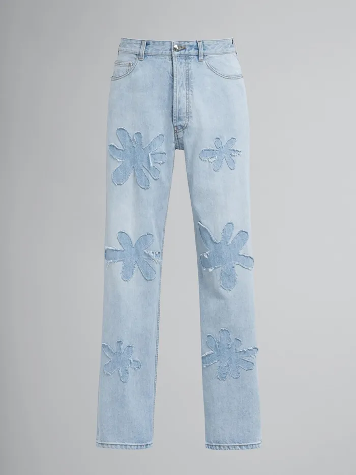 Marni Daisy Denim Pants Arctic Mens Trousers