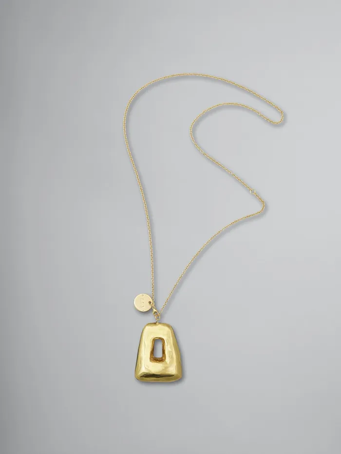 Marni Goldtone Metal Trapeze Necklace With Transparent Enamelcovered Pendant Moss Womens Necklaces Marni Goldtone Metal Trapeze Necklace With Transparent Enamelcovered Pendant Moss Womens Necklaces