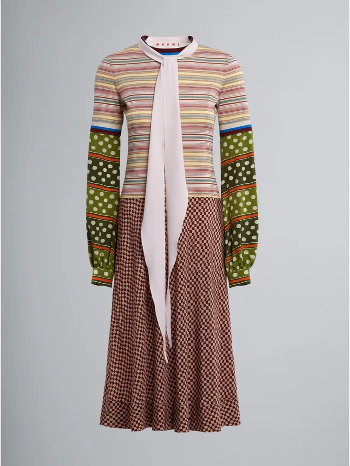 Marni Stiped Cotton Jersey Dress Acid Womens Dresses