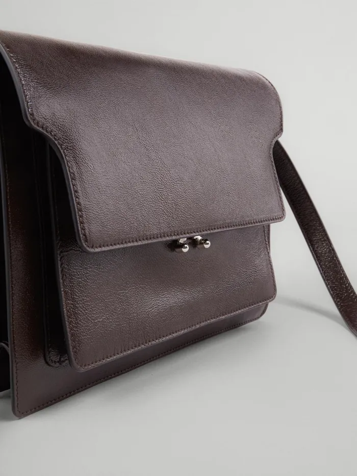Marni Trunk Soft Large Bag In Brown Leather Black Earth Mens Shoulder Bags Marni Trunk Soft Large Bag In Brown Leather Black Earth Mens Shoulder Bags