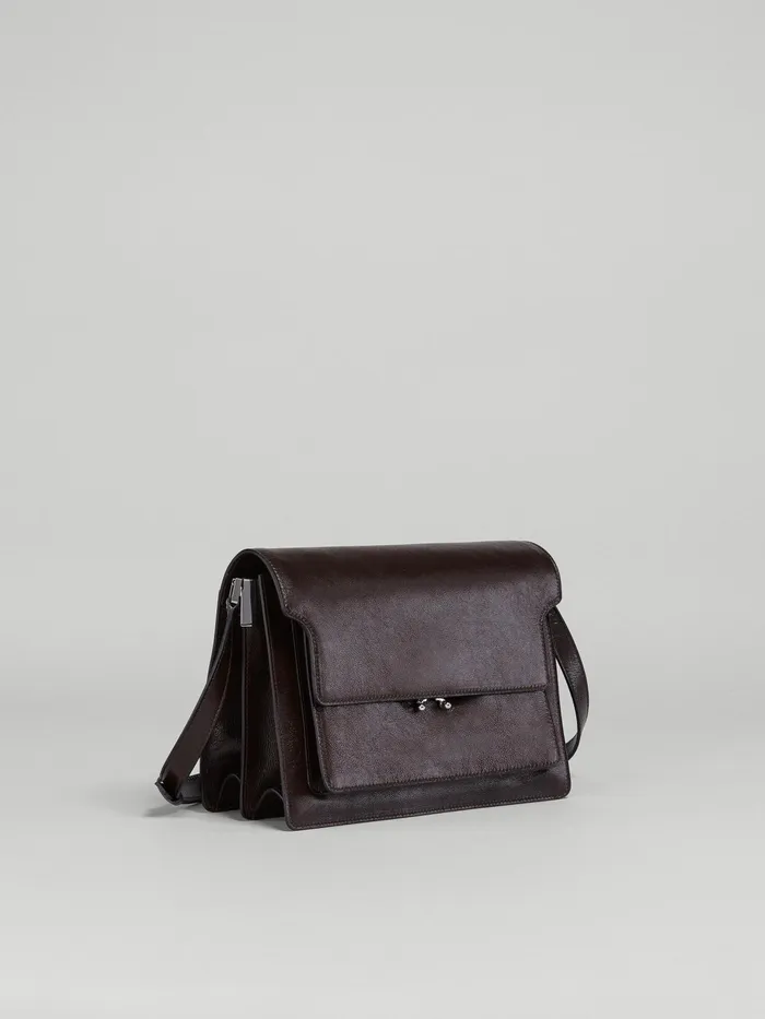 Marni Trunk Soft Large Bag In Brown Leather Black Earth Mens Shoulder Bags Marni Trunk Soft Large Bag In Brown Leather Black Earth Mens Shoulder Bags