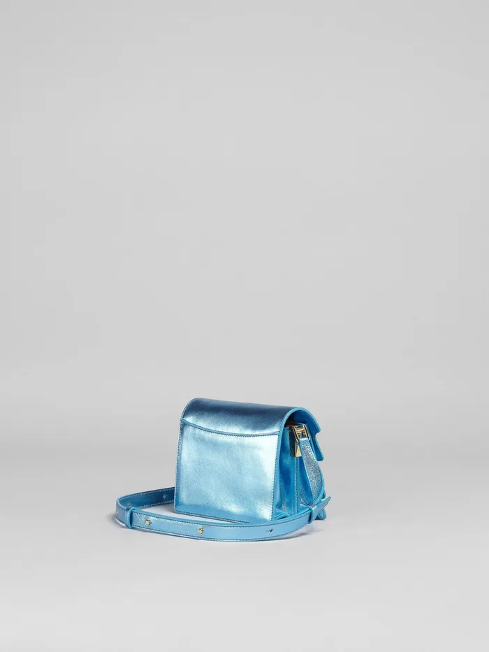 Marni Trunk Soft Mini Bag In Blue Metallic Leather Arctic Womens Crossbody Bags Marni Trunk Soft Mini Bag In Blue Metallic Leather Arctic Womens Crossbody Bags