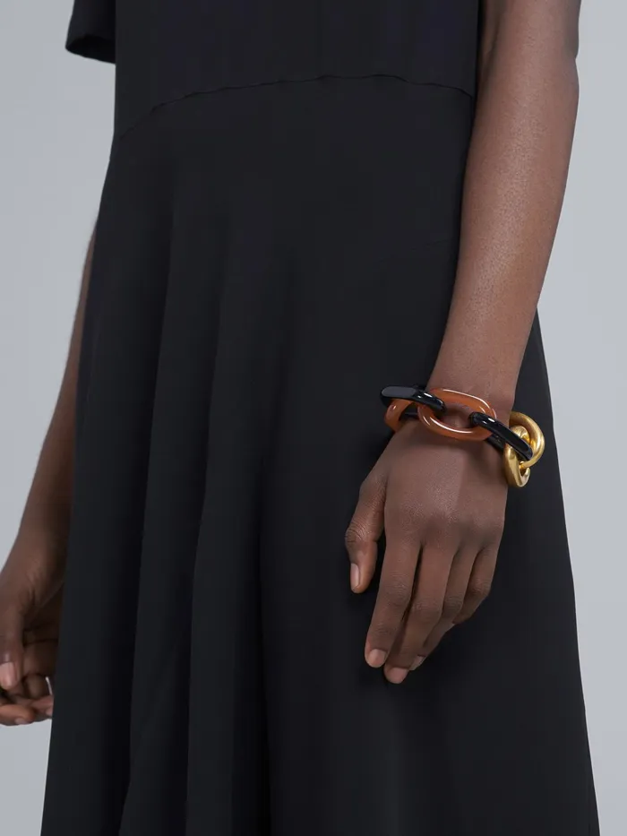 Marni Vertigo Bracelet In Grey Resin And Metal Anthracite Dark Womens Bracelets Marni Vertigo Bracelet In Grey Resin And Metal Anthracite Dark Womens Bracelets