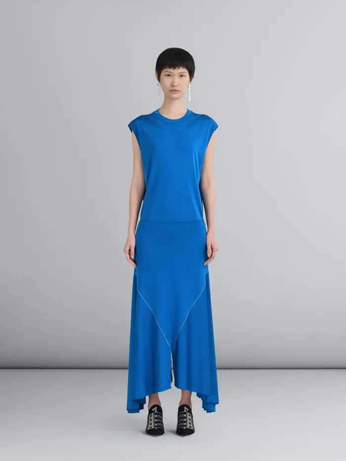 Marni Viscose Jersey Long Skirt Royal Womens Skirts Marni Viscose Jersey Long Skirt Royal Womens Skirts