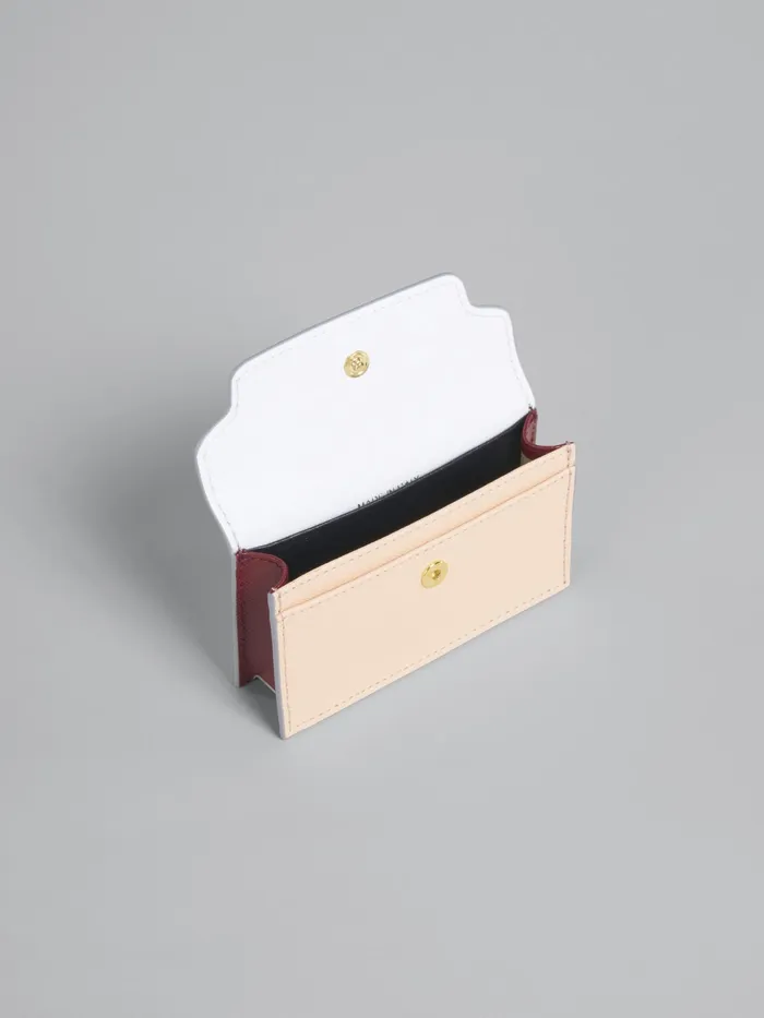 Marni White Pink And Red Saffiano Leather Business Card Case Lily White Womens Wallets and Small Leather Goods Marni White Pink And Red Saffiano Leather Business Card Case Lily White Womens Wallets and Small Leather Goods