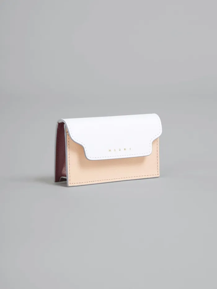 Marni White Pink And Red Saffiano Leather Business Card Case Lily White Womens Wallets and Small Leather Goods Marni White Pink And Red Saffiano Leather Business Card Case Lily White Womens Wallets and Small Leather Goods