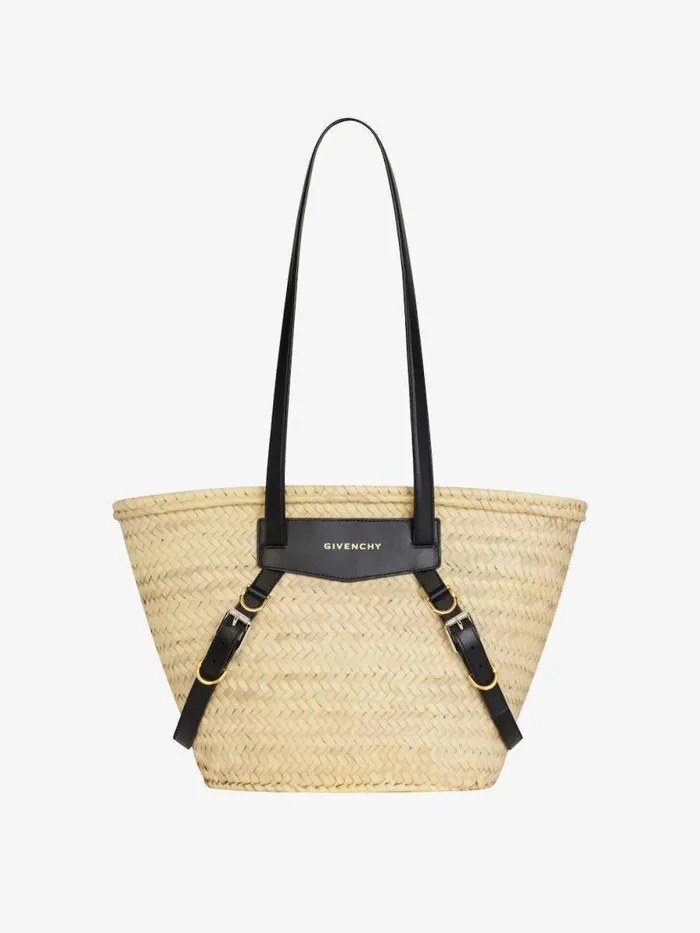 Medium Voyou Basket Bag In Raffia Black Women Givenchy Shoulder Bags