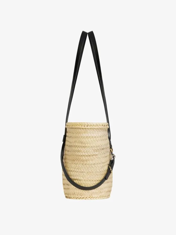 Medium Voyou Basket Bag In Raffia Black Women Givenchy Shoulder Bags