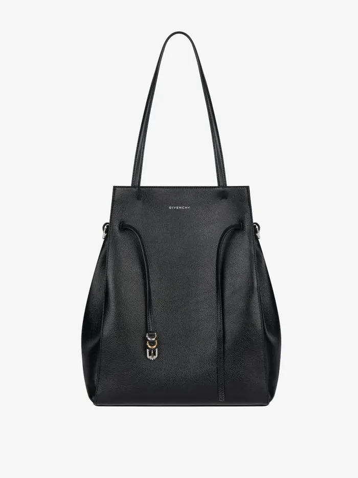 Medium Voyou Tote Bag In Leather Black Women Givenchy Shoulder Bags