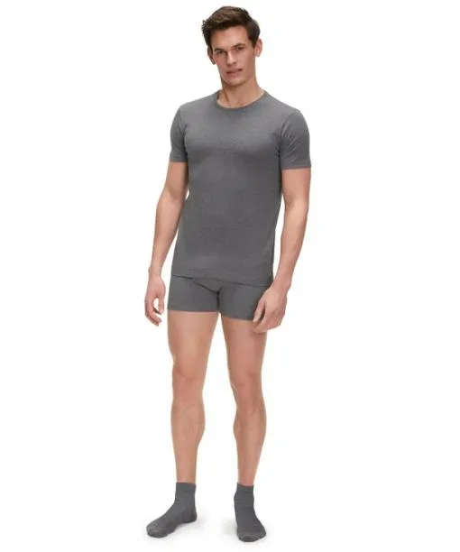 Men 2Pack Men TShirt Roundneck Daily Comfort Dark Grey FALKE Shirts