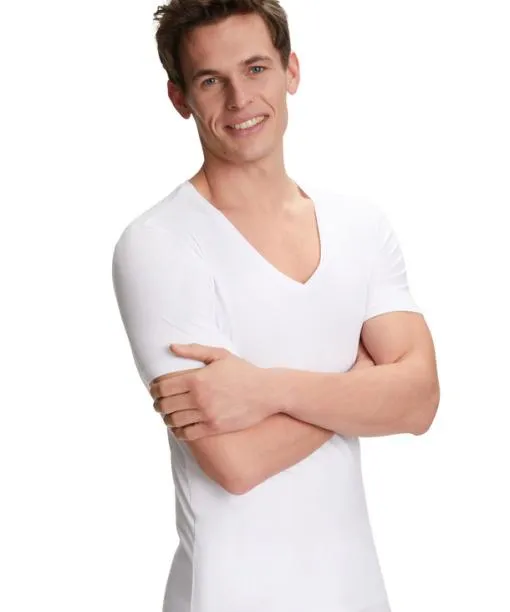 Men 2Pack Men TShirt Vneck Daily Comfort White FALKE Shirts