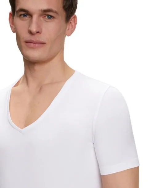 Men 2Pack Men TShirt Vneck Daily Comfort White FALKE Shirts