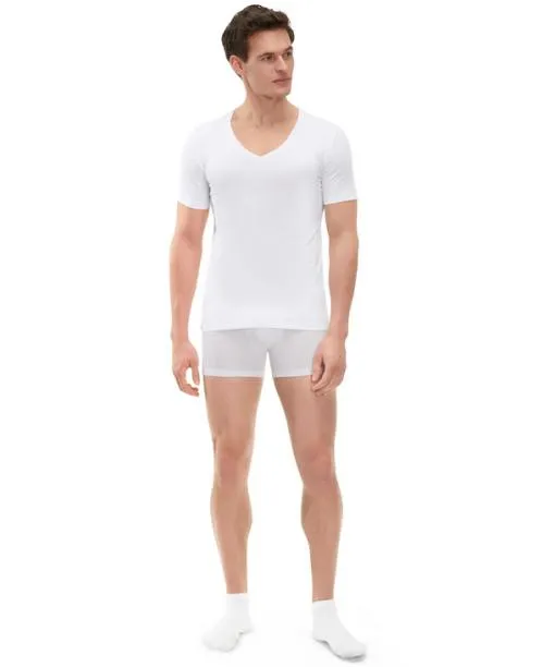 Men 2Pack Men TShirt Vneck Daily Comfort White FALKE Shirts