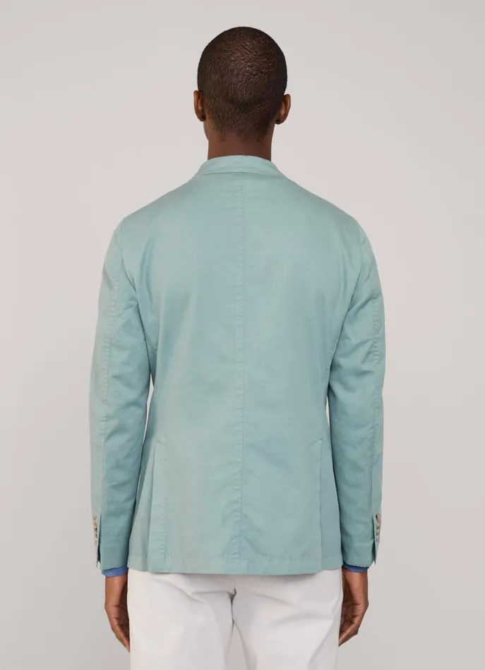 Men Blazers Faonnable Linen Cotton Blazer With Patch Pockets Fanfare Green