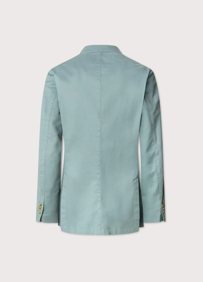 Men Blazers Faonnable Linen Cotton Blazer With Patch Pockets Fanfare Green