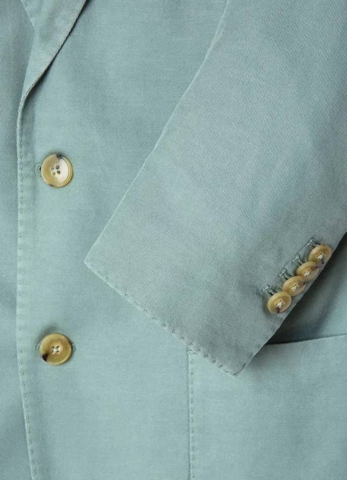 Men Blazers Faonnable Linen Cotton Blazer With Patch Pockets Fanfare Green