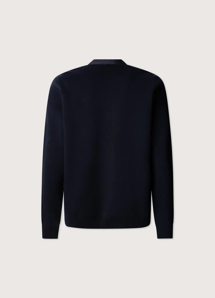 Men Coats and Jackets Faonnable Hybrid Cardigan With Buttoned Closure Marine Blue