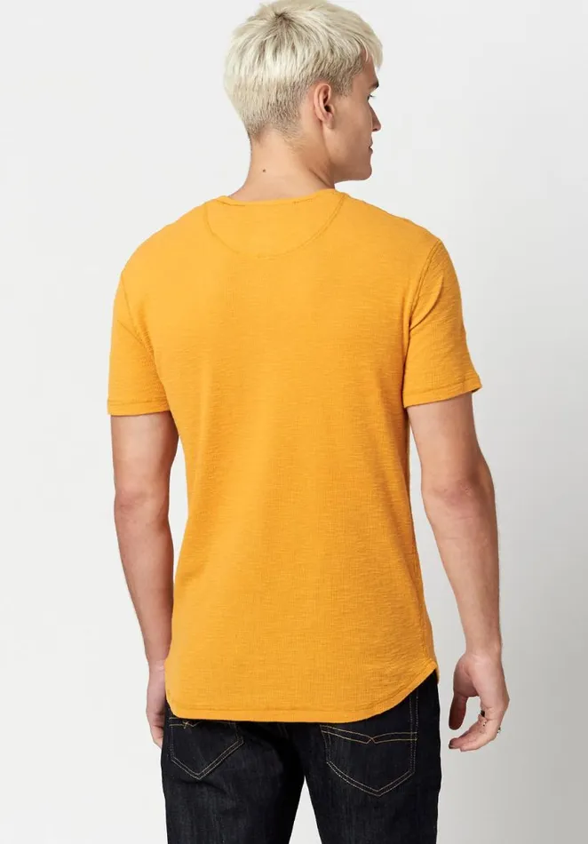 Men Cotton Kosory Henley TShirt Ruby Buffalo David Bitton Tops and Tees