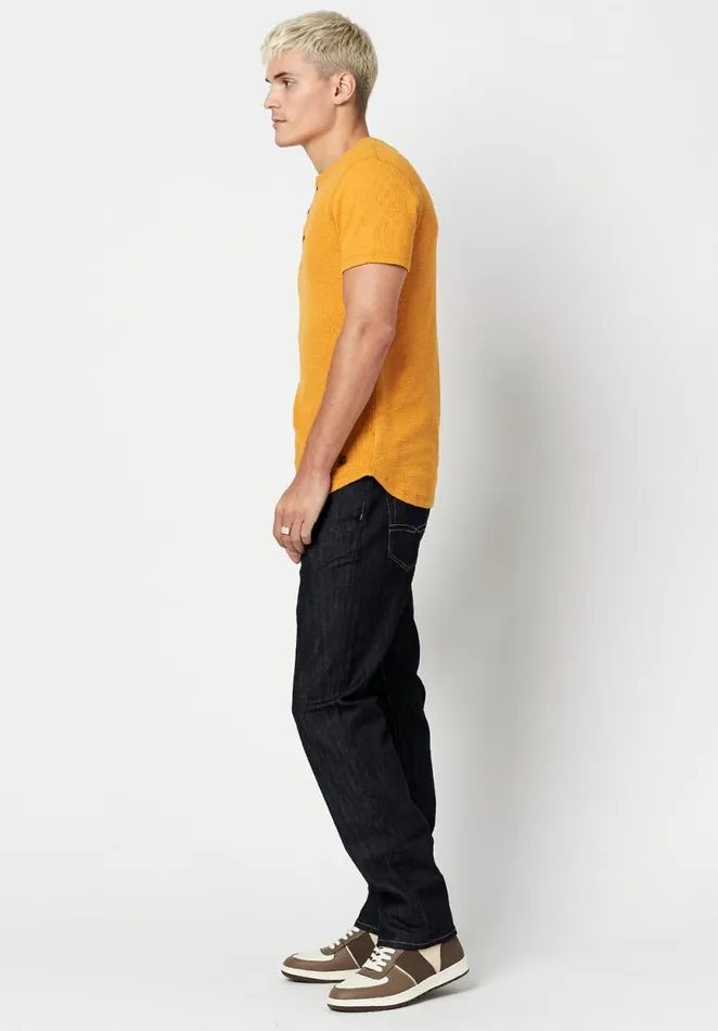 Men Cotton Kosory Henley TShirt Ruby Buffalo David Bitton Tops and Tees