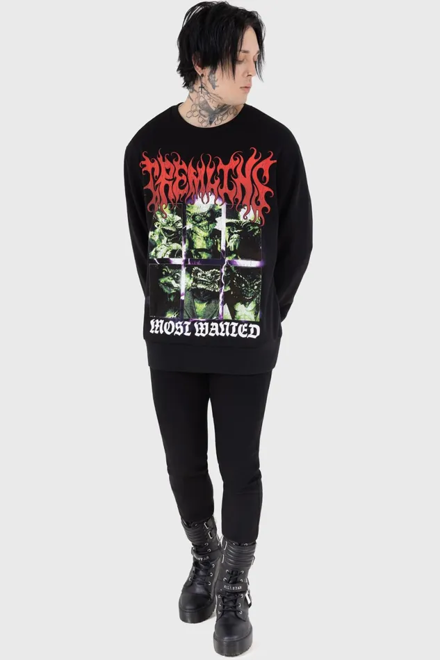 Men Graphic Tops Killstar Most Wanted Sweatshirt