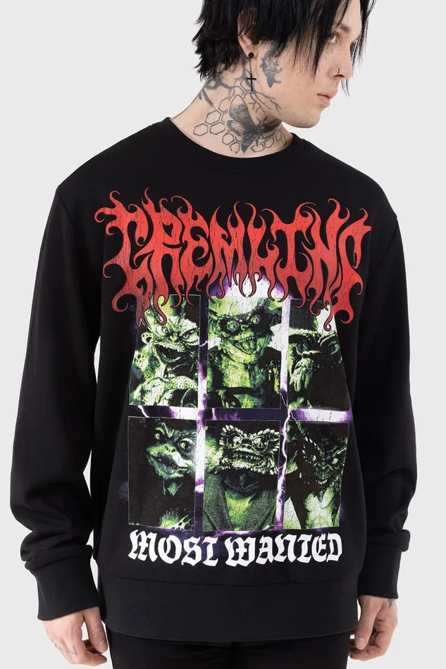 Men Graphic Tops Killstar Most Wanted Sweatshirt