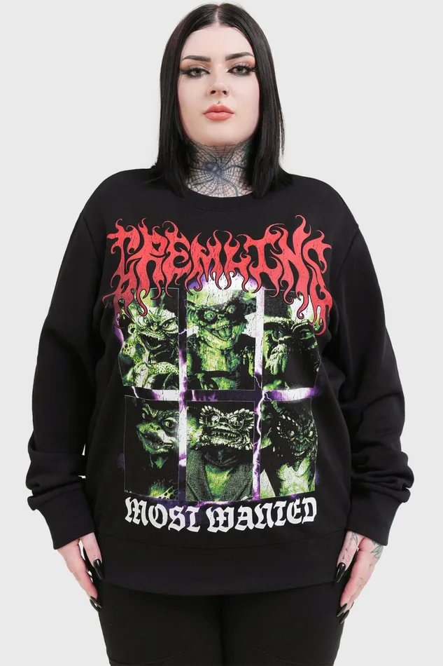 Men Graphic Tops Killstar Most Wanted Sweatshirt