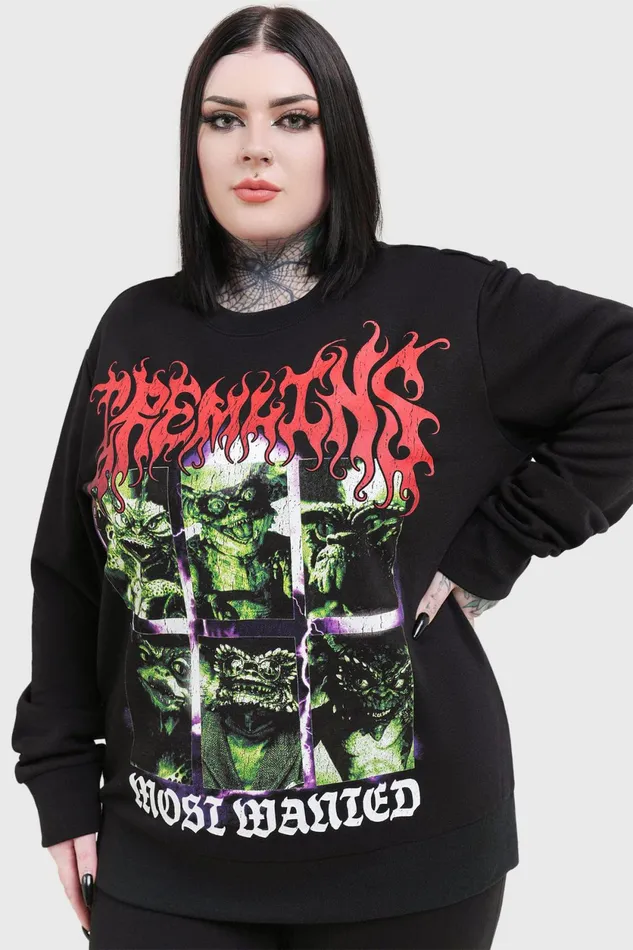 Men Graphic Tops Killstar Most Wanted Sweatshirt