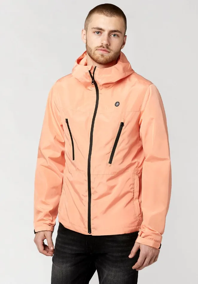 Men Jawont Hooded Windbreaker Shell Coral Buffalo David Bitton Jackets